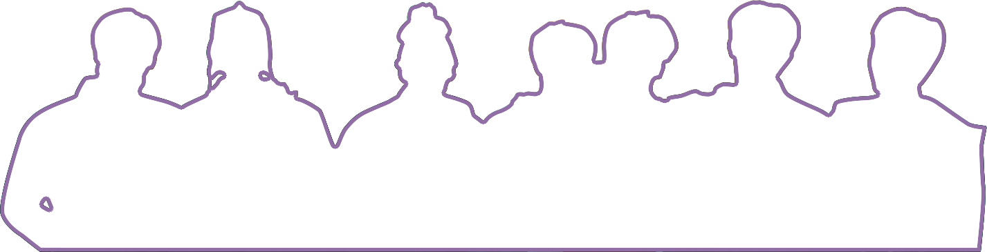 Line art of BTS standing together